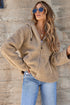 Sherpa Fleece Zip Front Drawstring Hood Drop Shoulder Pocketed Jacket